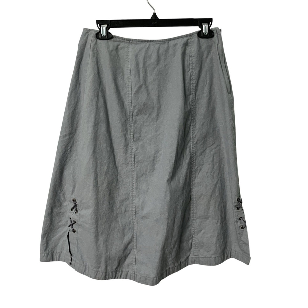 Vintage Excalibur Skirt Womens S Linen Blend Lace Up Western Ren Faire Blue